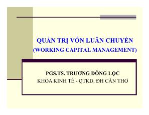 Quản trị vốn luân chuyển (working capital management)