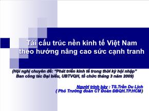 Tái cấu trúc nền kinh tế Việt Nam theo hướng nâng cao sức cạnh tranh