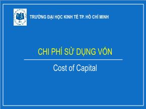 Tài chính doanh nghiệp - Chi phí sử dụng vốn