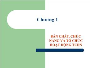 Tài chính doanh nghiệp - Chương 1: Bản chất, chức năng và tổ chức hoạt động tcdn