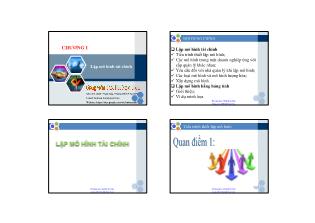 Tài chính doanh nghiệp - Chương 1: Lập mô hình tài chính
