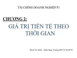 Tài chính doanh nghiệp - Chương 2: Giá trị tiền tệ theo thời gian