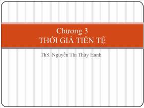 Tài chính doanh nghiệp - Chương 3: Thời giá tiền tệ