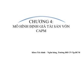 Tài chính doanh nghiệp - Chương 4: Mô hình định giá tài sản vốn capm