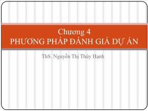 Tài chính doanh nghiệp - Chương 4: Phương pháp đánh giá dự án