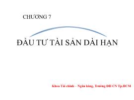 Tài chính doanh nghiệp - Đầu tư tài sản dài hạn