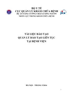 Tài liệu đào tạo quản lý đào tạo liên tục tại bệnh viện