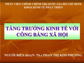 Tăng trưởng kinh tế với công bằng xã hội