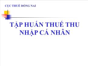 Tập huấn thuế thu nhập cá nhân