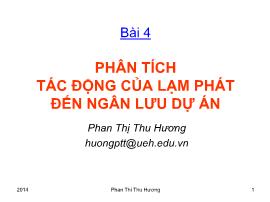 Thẩm định dự án đầu tư - Bài 4: Phân tích tác động của lạm phát đến ngân lưu dự án