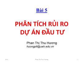 Thẩm định dự án đầu tư - Bài 5: Phân tích rủi ro dự án đầu tư