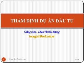 Thẩm định dự án đầu tư - Chương 1: Giới thiệu thẩm định dự án đầu tư