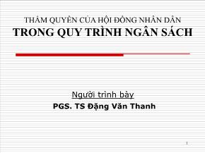 Thẩm quyền của hội đồng nhân dân trong quy trình ngân sách