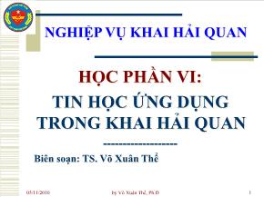 Tin học ứng dụng trong khai Hải Quan