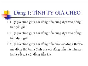 Tính tỷ giá chéo