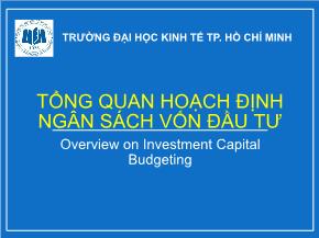 Tổng quan hoạch định ngân sách vốn đầu tư