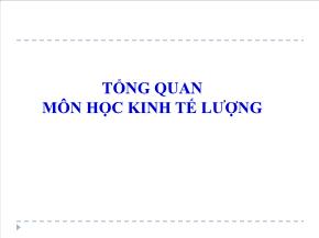 Tổng quan môn học kinh tế lượng