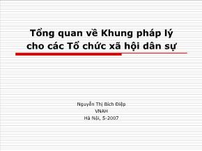 Tổng quan về Khung pháp lý cho các Tổ chức xã hội dân sự