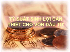 Tỷ suất sinh lợi cần thiết cho vốn đầu tư