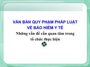 Văn bản quy phạm pháp luật về bảo hiểm y tế