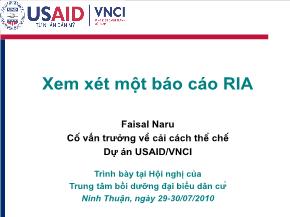 Xem xét một báo cáo RIA