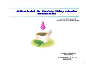 Alkaloid và dược liệu chứa alkaloid