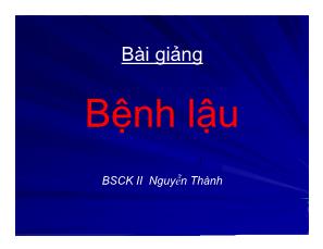 Bài giảng Bệnh lậu