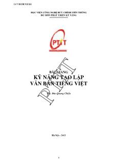 Bài giảng kỹ năng tạo lập văn bản Tiếng Việt