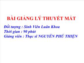 Bài giảng lý thuyết mắt