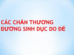 Các chấn thương đường sinh dục do đẻ