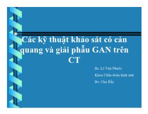 Các kỹ thuật khảo sát có cản quang và giải phẫu gan trên CT