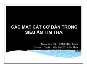 Các mặt cắt cơ bản trong siêu âm tim thai