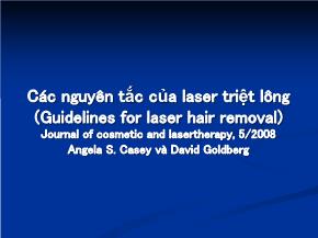 Các nguyên tắc của laser triệt lông