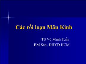 Các rối loạn mãn kinh