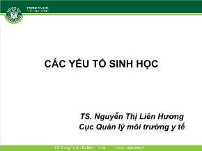 Các yếu tố sinh học