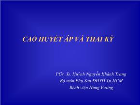 Cao huyết áp và thai kỳ