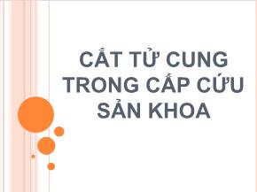 Cắt tử cung trong cấp cứu sản khoa