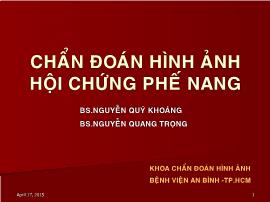 Chẩn đoán hình ảnh hội chứng phế nang