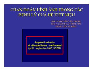 Chẩn đoán hình ảnh trong các bệnh lý cuả hệ tiết niệu