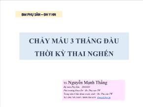 Chảy máu 3 tháng đầu thời kỳ thai nghén