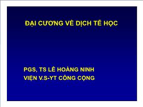 Đại cương về dịch tễ học