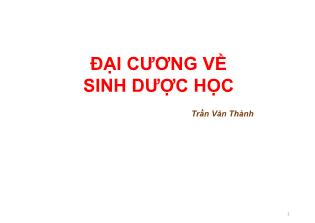 Đại cương về sinh dược học