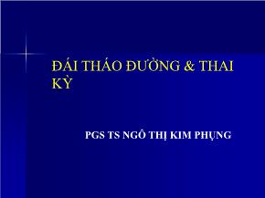 Đái tháo đường và thai kỳ