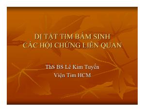 Dị tật tim bẩm sinh các hội chứng liên quan