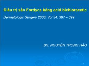 Điều trị sẩn fordyce bằng acid bichloracetic