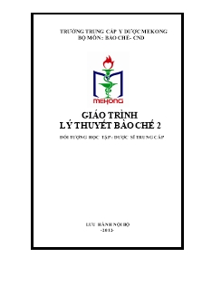 Giáo trình lý thuyết bào chế 2