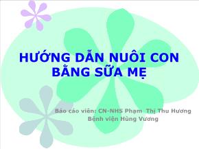 Hướng dẫn nuôi con bằng sữa mẹ