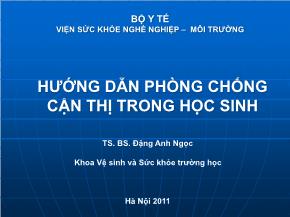 Hướng dẫn phòng chống cận thị trong học sinh