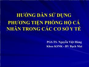 Hướng dẫn sử dụng phương tiện phòng hộ cá nhân trong các cơ sở y tế