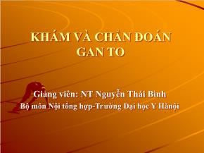 Khám và chẩn đoán gan to